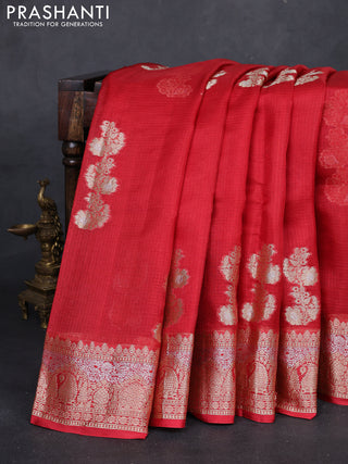 Red Banarasi Kota Silk Saree