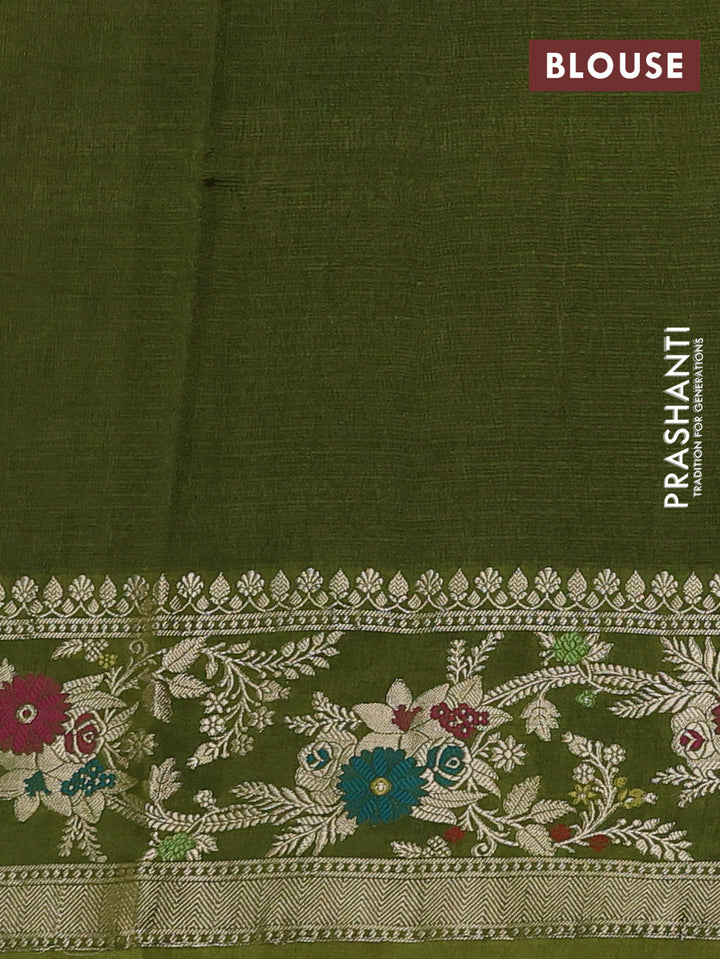 Purple & Mehendi Green Banarasi Kota Silk Saree