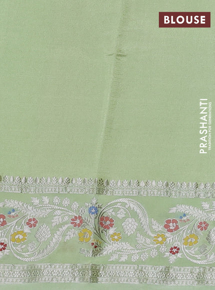 Pista Green Banarasi Kota Silk Saree