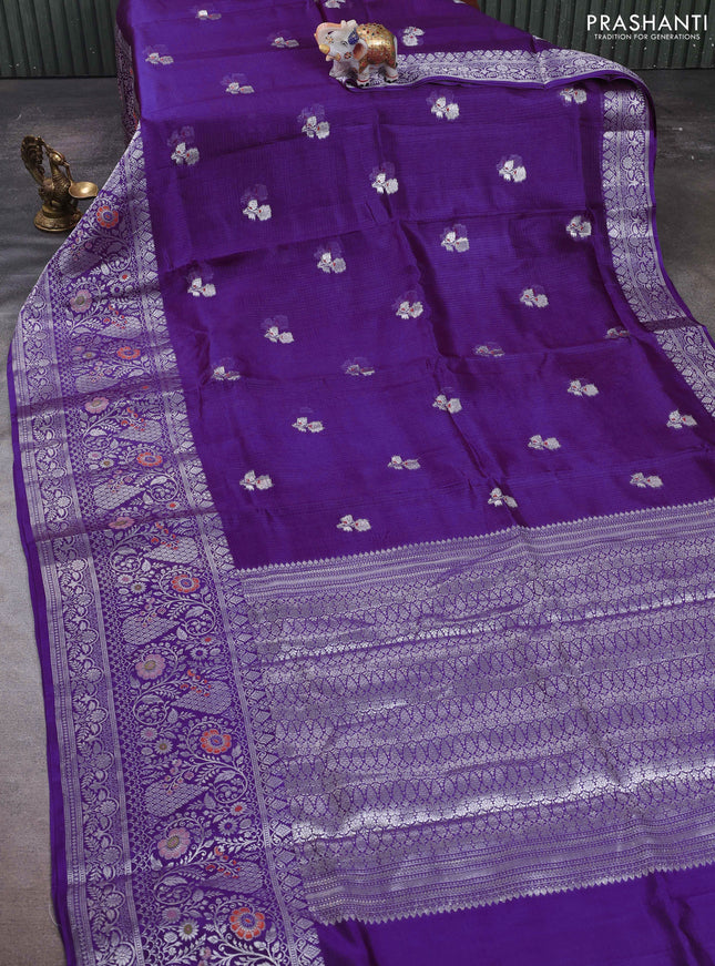 Purple Banarasi Kota Silk Saree
