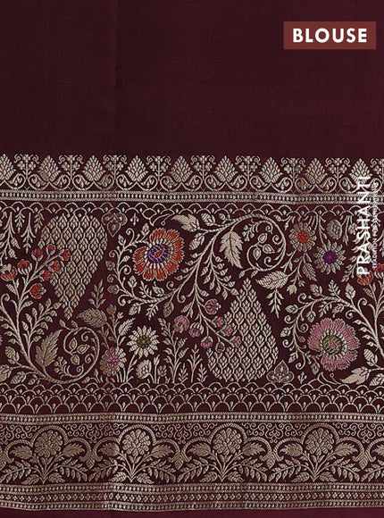 Orange & Coffee Brown Banarasi Kota Silk Saree