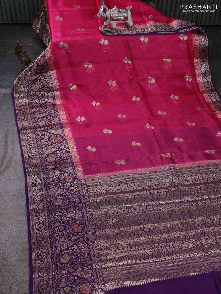 Pink & Violet Banarasi Kota Silk Saree