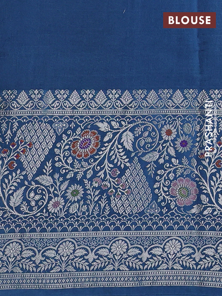 Peacock Blue Banarasi Kota Silk Saree