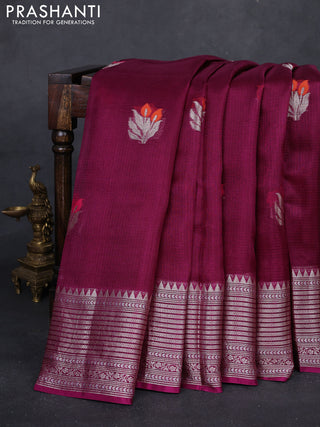 Wine Banarasi Kota Silk Saree