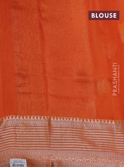 Orange Banarasi Kota Silk Saree