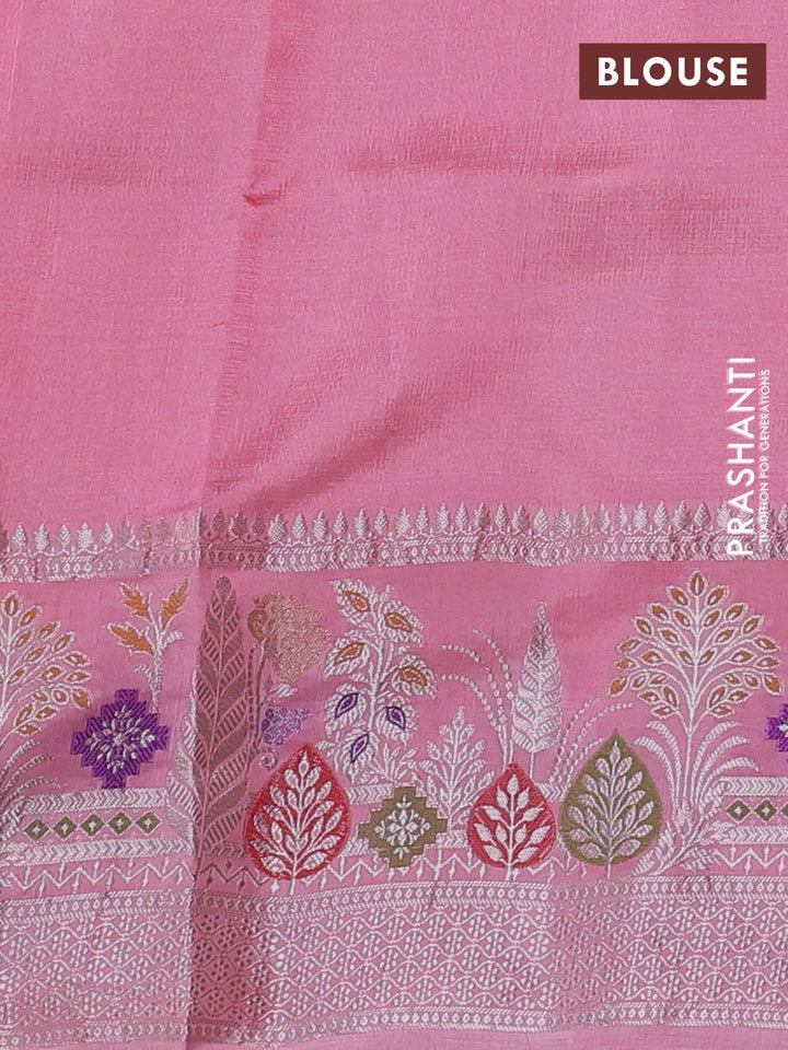 Peach Pink Banarasi Kota Silk Saree