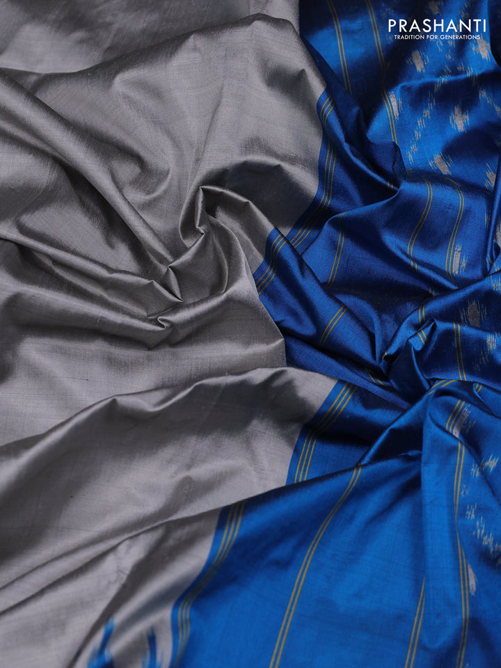 Grey & Cs Blue Pochampally Silk Saree