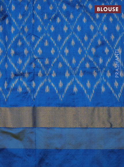 Grey & Cs Blue Pochampally Silk Saree