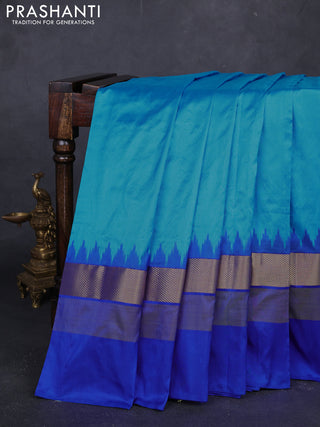Cs Blue & Blue Pochampally Silk Saree