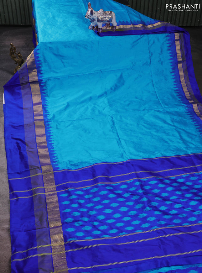 Cs Blue & Blue Pochampally Silk Saree