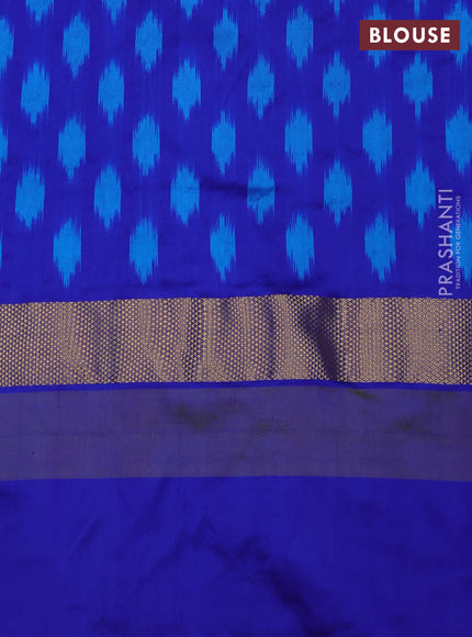 Cs Blue & Blue Pochampally Silk Saree