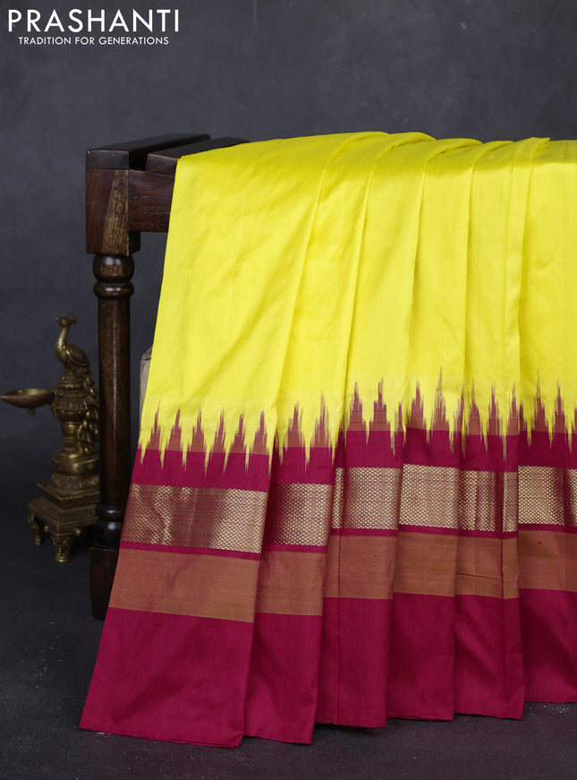 Yellow & Red Pochampally Silk Saree