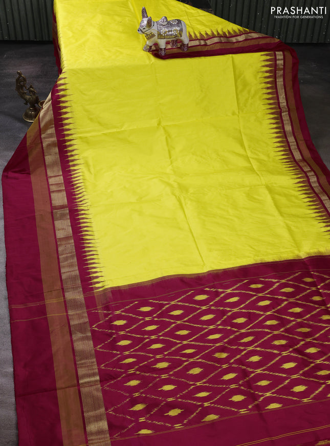Yellow & Red Pochampally Silk Saree