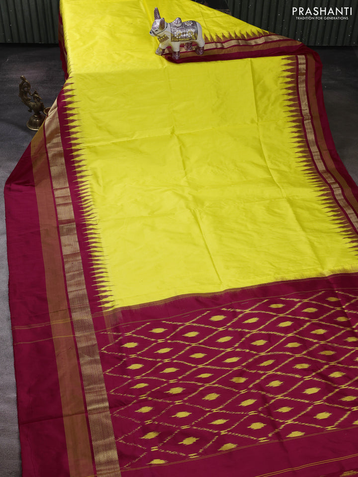 Yellow & Red Pochampally Silk Saree
