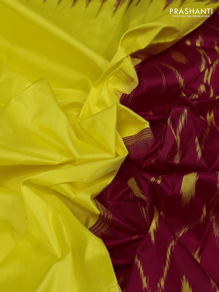 Yellow & Red Pochampally Silk Saree