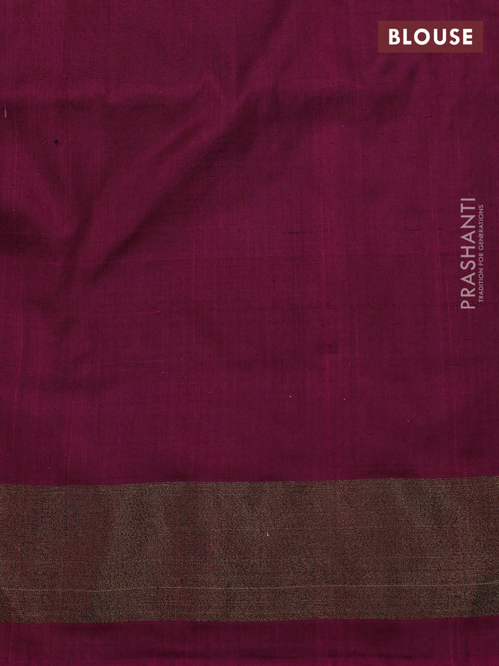 Lime Green & Wine Pochampally Silk Saree