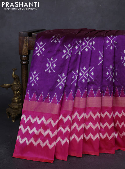 Purple & Pink Pochampally Silk Saree