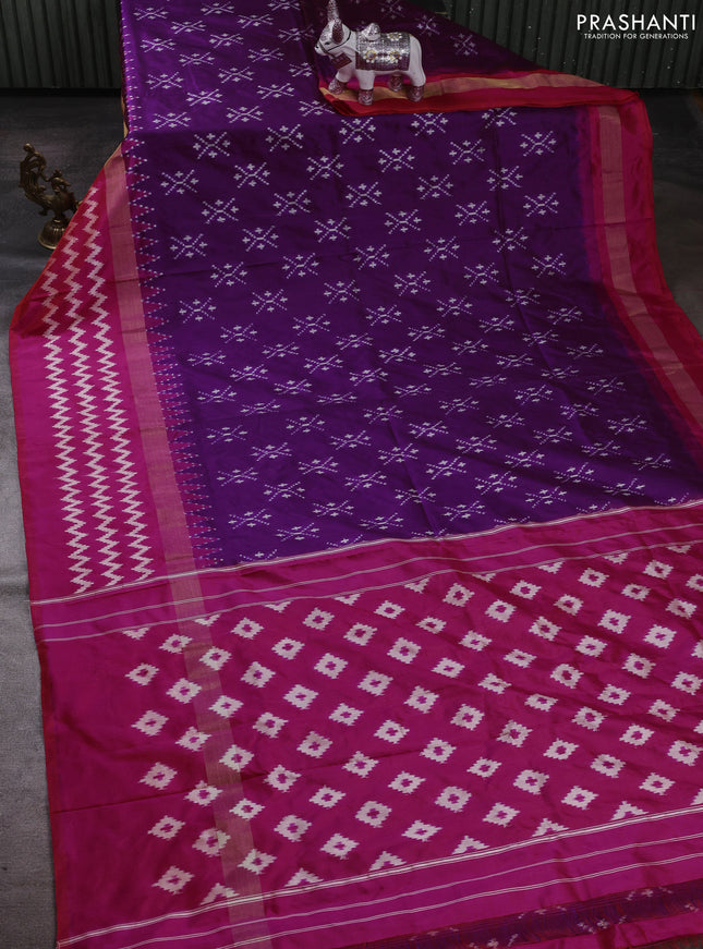 Purple & Pink Pochampally Silk Saree