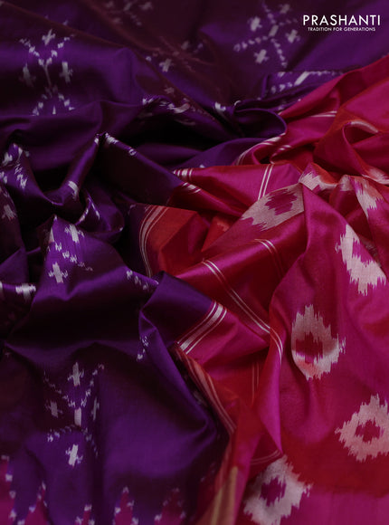 Purple & Pink Pochampally Silk Saree