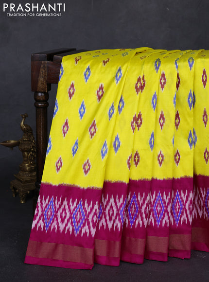 Yellow & Pink Pochampally Silk Saree