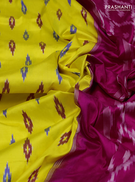 Yellow & Pink Pochampally Silk Saree