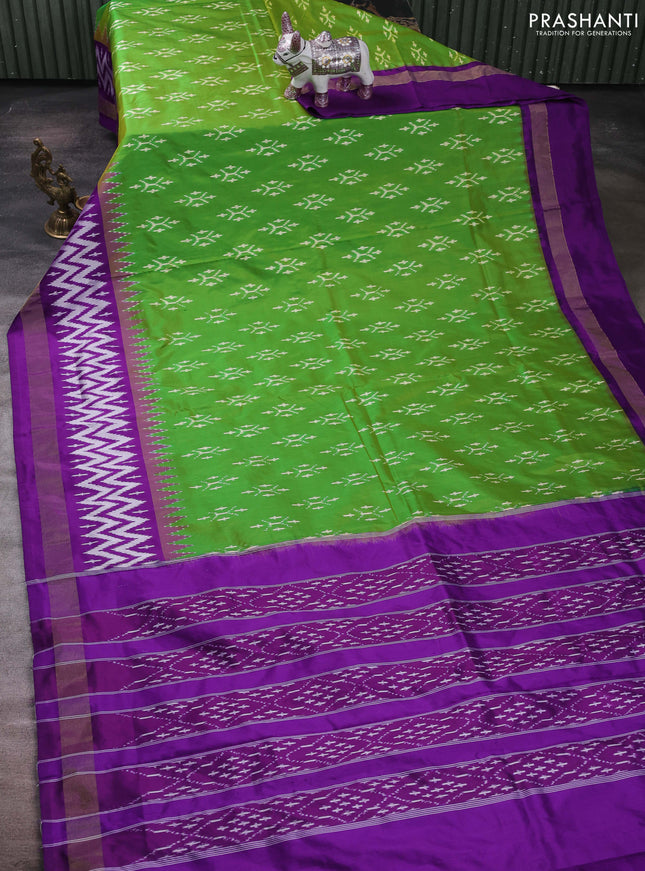 Green & Purple Pochampally Silk Saree
