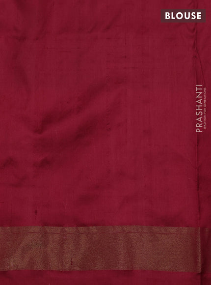 Royal Blue & Red Pochampally Silk Saree
