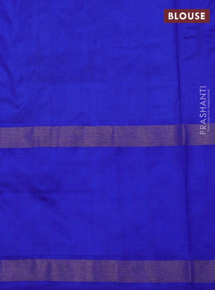 Mango  Yellow & Royal Blue Pochampally Silk Saree