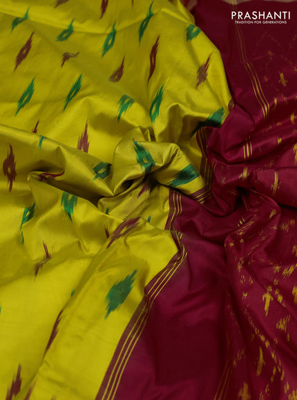 Yellow & Red Pochampally Silk Saree
