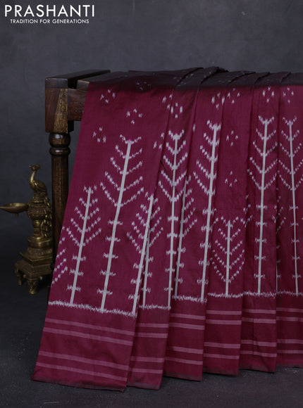 Maroon Pochampally Silk Saree