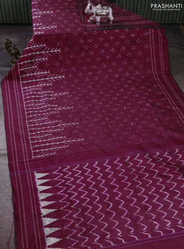 Maroon Pochampally Silk Saree
