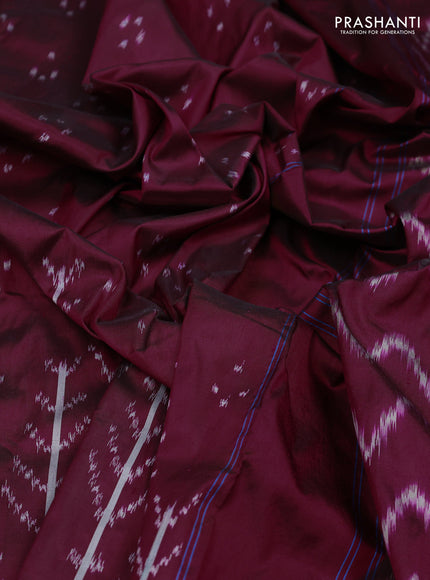 Maroon Pochampally Silk Saree