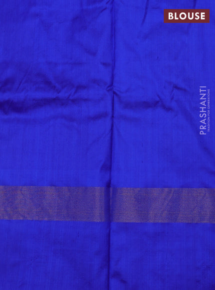 Pink & Royal Blue Pochampally Silk Saree