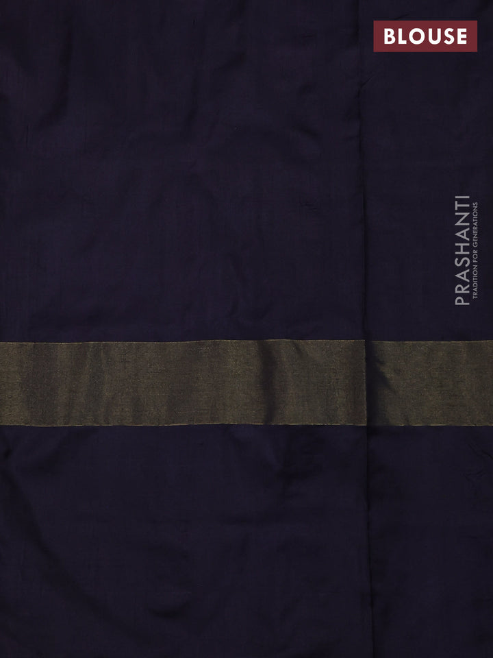 Pink & Navy Blue Pochampally Silk Saree