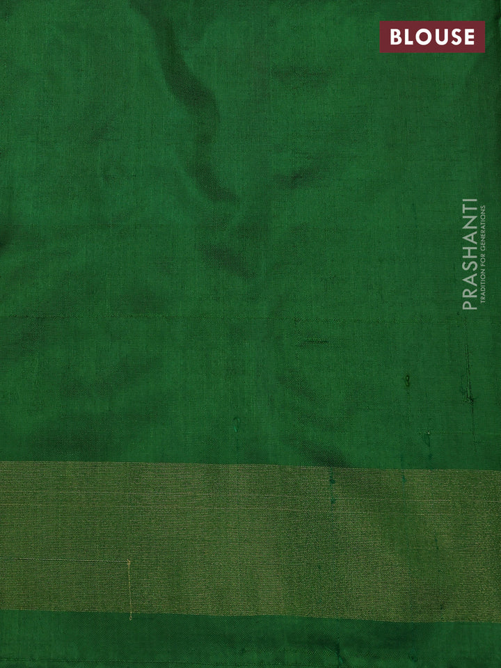 Magenta Pink & Green Pochampally Silk Saree