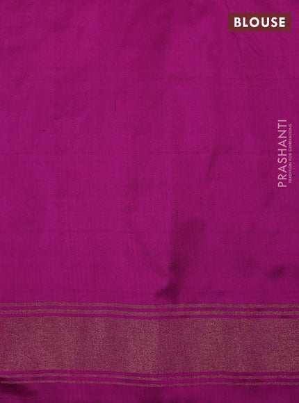 Mustard Yellow & Purple Pochampally Silk Saree