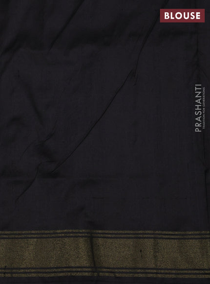 Mustard Yellow & Black Pochampally Silk Saree