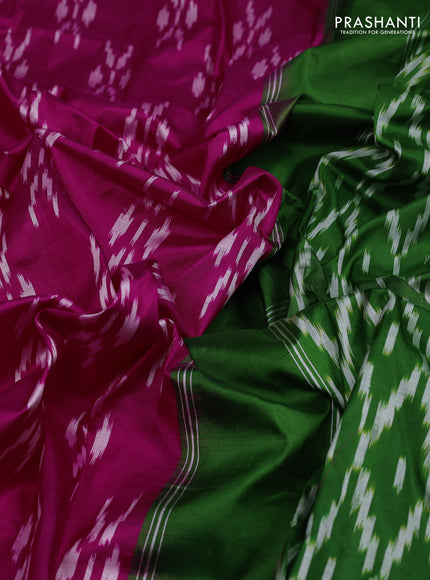 Pink & Green Pochampally Silk Saree