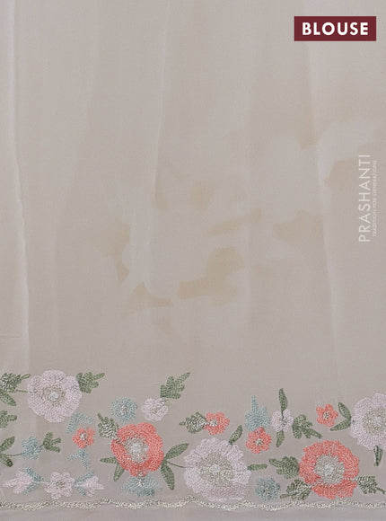 Cream Pure Organza Silk - Embroidery