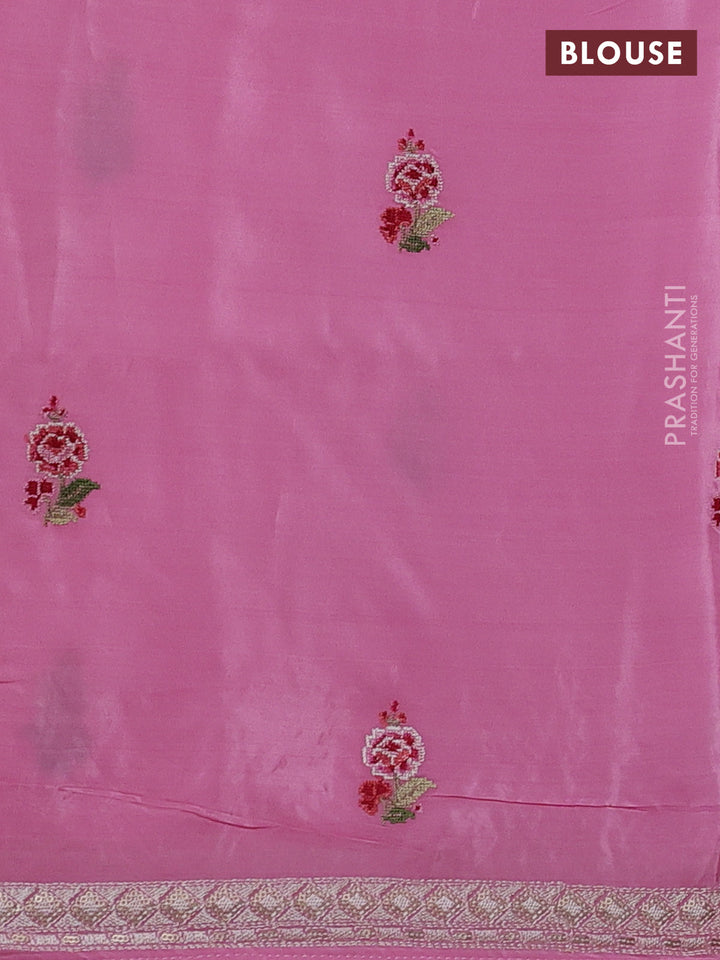 Light Pink Pure Organza Silk - Embroidery