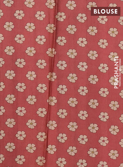 Mustard Yellow & Rust Printed Silk - Floral Prints
