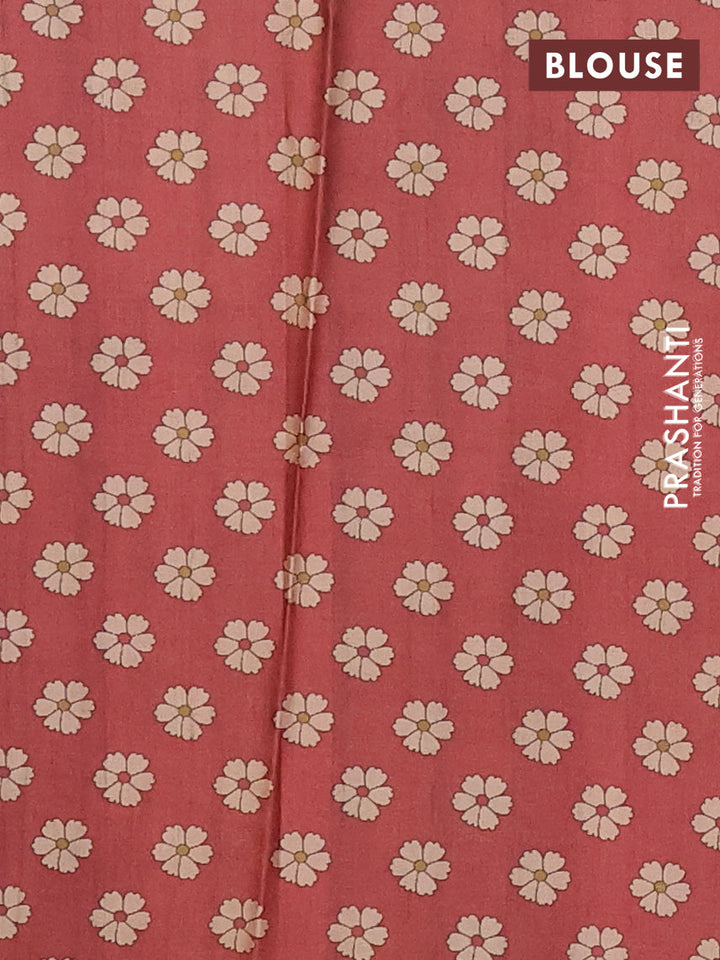 Mustard Yellow & Rust Printed Silk - Floral Prints