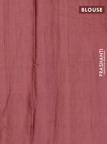 Peach & Maroon Printed Silk - Leaf Prints
