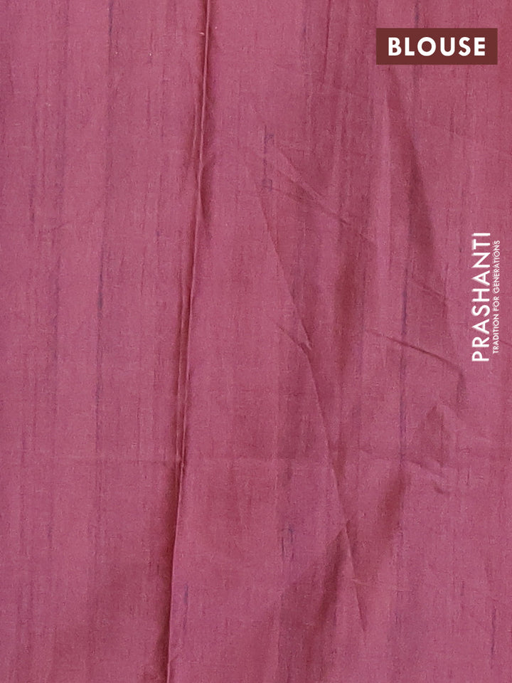 Peach & Purple Printed Silk - Leaf Prints