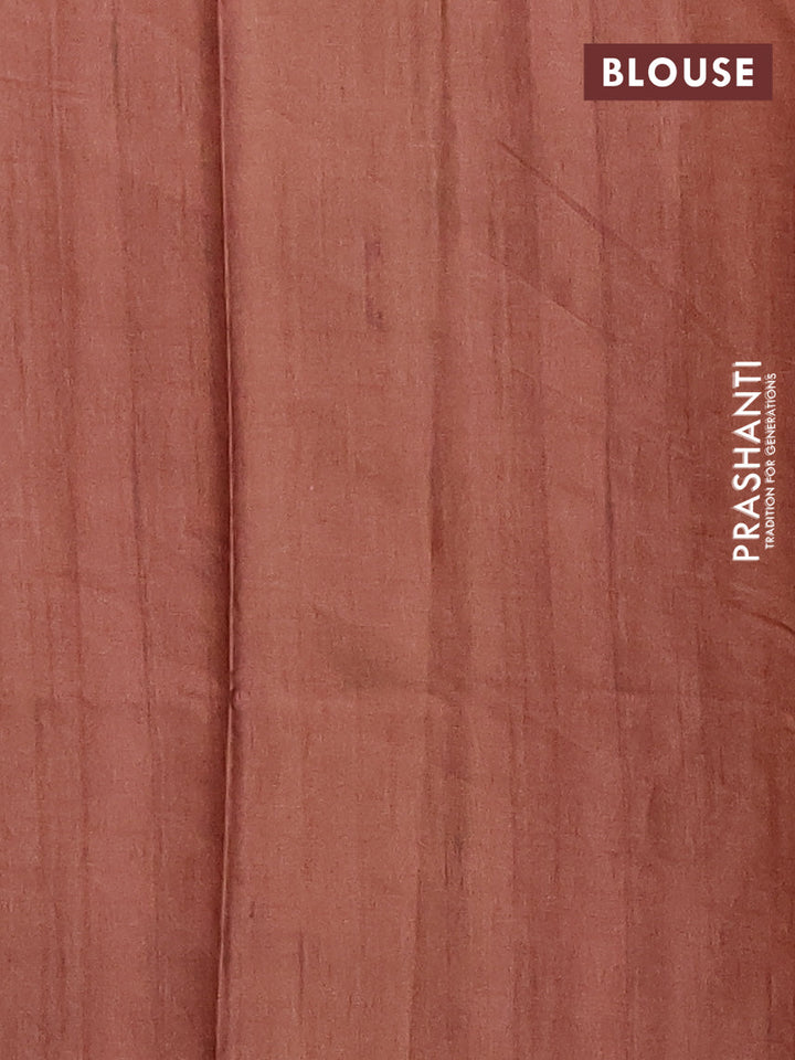Peach & Rust Printed Silk - Leaf Prints
