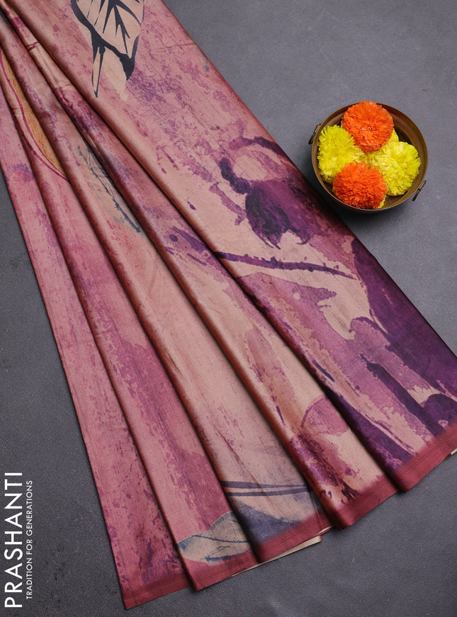 Pink Printed Silk - Floral Prints