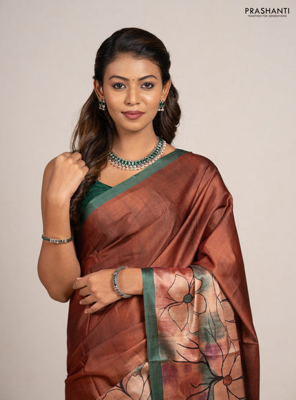 Mustard Yellow & Grey Printed Silk - Floral Prints