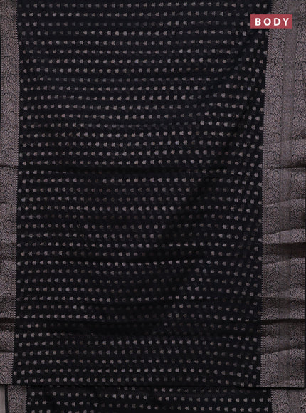 Black Semi Chiniya Silk Saree