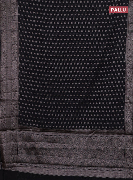 Black Semi Chiniya Silk Saree
