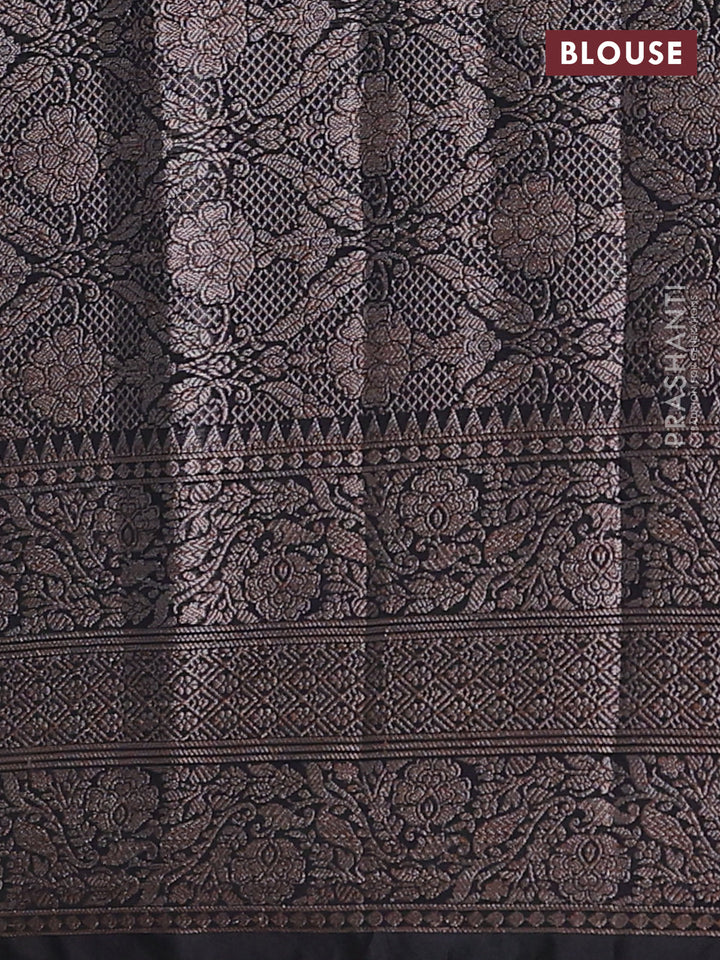 Black Semi Chiniya Silk Saree